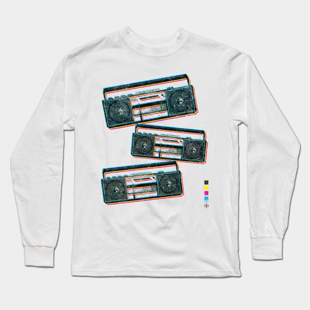 Boombox / Vintage Cassette Player / Ghetto Blaster Long Sleeve T-Shirt by RCDBerlin